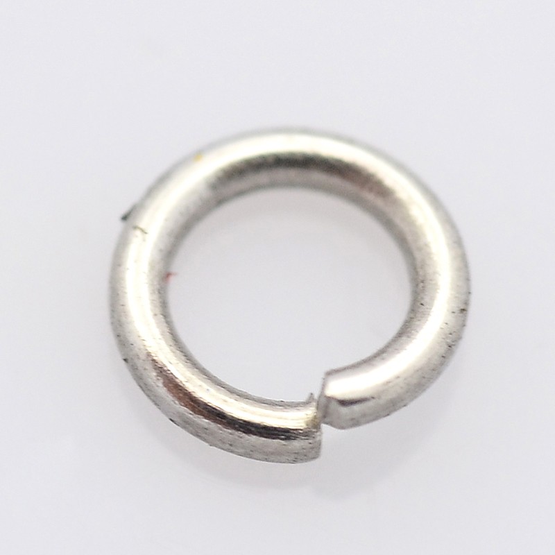 PandaHall 304 Stainless Steel Closed But not Soldered Jump Rings, Stainless Steel Color, 6x0.9mm; about 4.2mm inner diameter Stainless Steel...