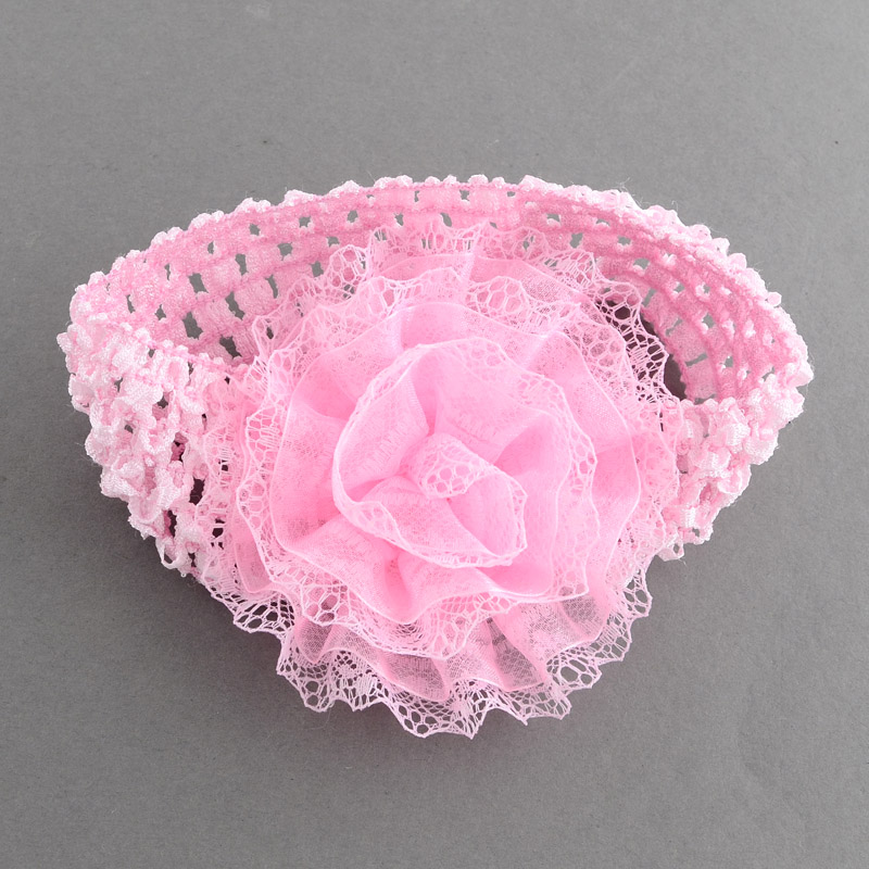 PandaHall Elastic Baby Headbands, Baby Girl Accessories, PearlPink, 100mm Cloth Pink