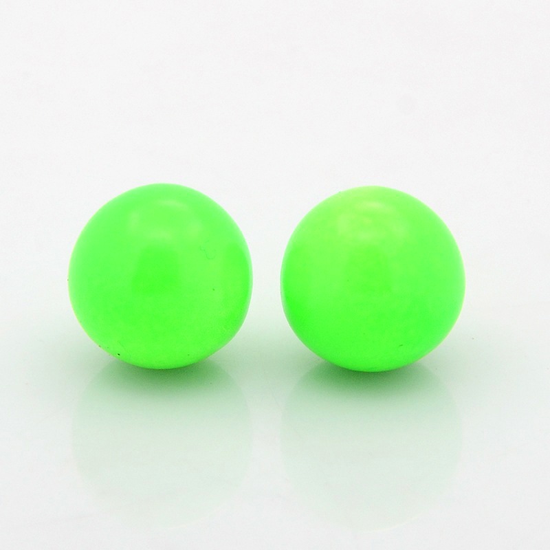 PandaHall No Hole Spray Painted Brass Round Ball Beads Fit Cage Pendants, Lime, 16mm Brass Round Green