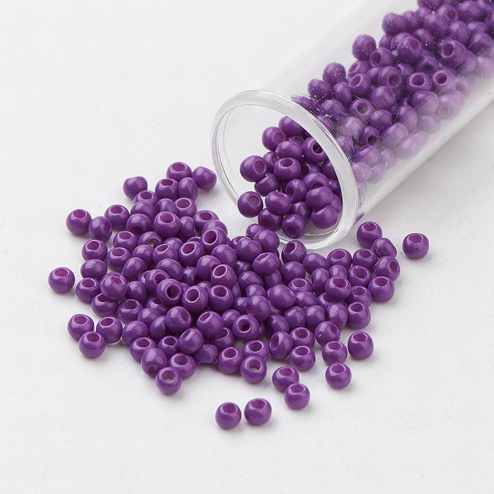 PandaHall FGB&reg Seed Beads, 12/0 Opaque Glass Seed Beads, Grade A, Round, MediumOrchid, 2.3x1.5mm, Hole: 1mm; about 5300pcs/50g Glass...