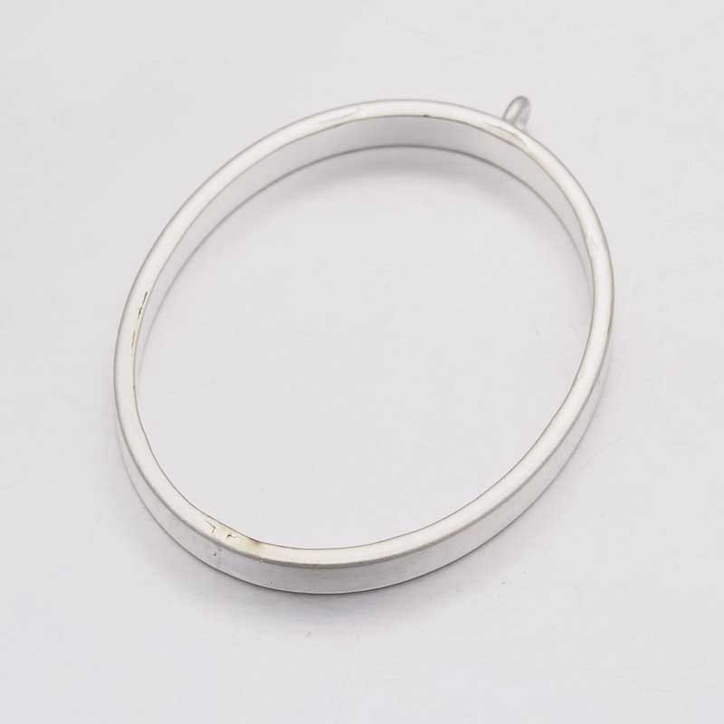 PandaHall Alloy Oval Big Pendants, Matte Silver, 64x50x6mm, Hole: 3mm; 45x55mm inner diameter Alloy Oval