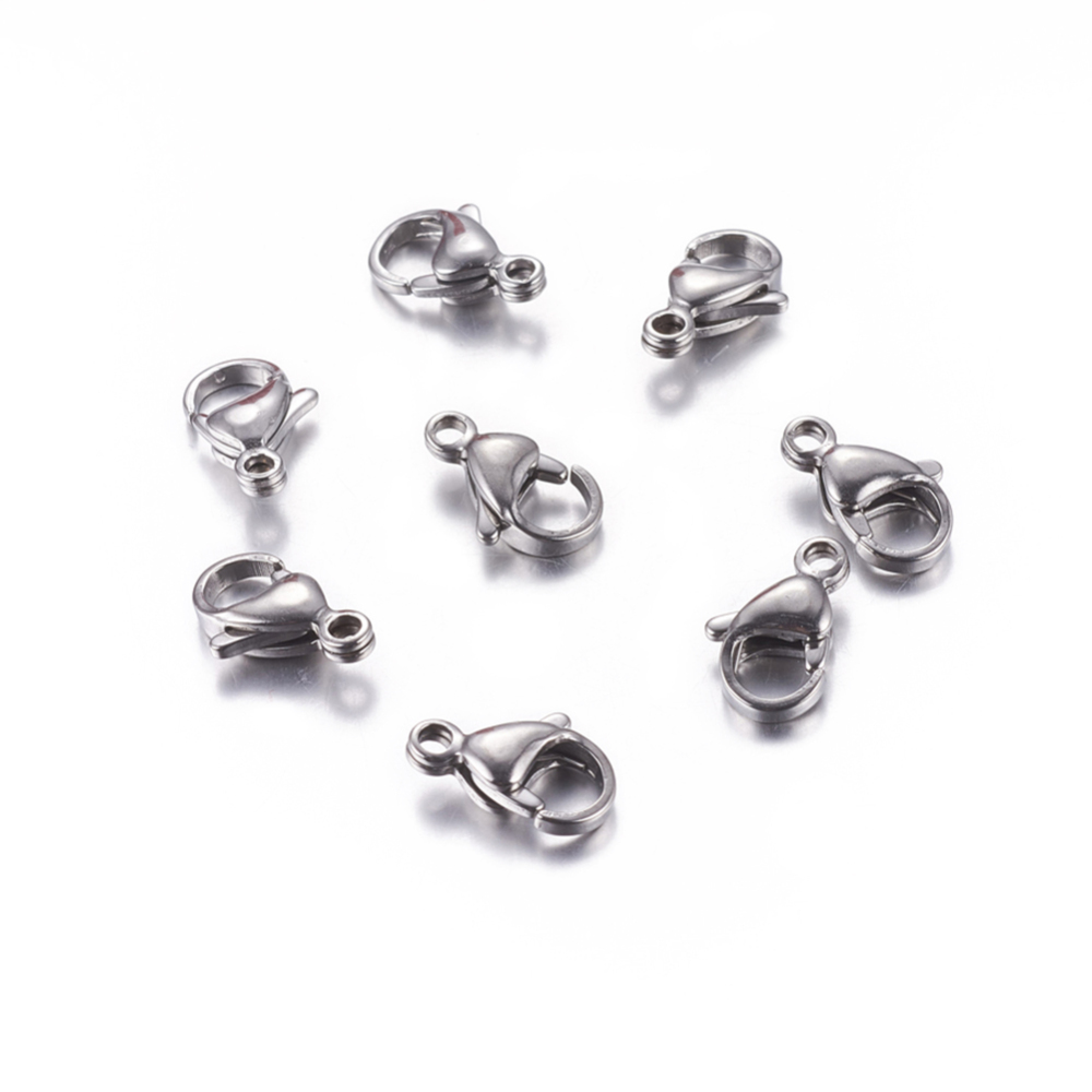 PandaHall 304 Stainless Steel Lobster Claw Clasps, Stainless Steel Color, 13x8x4mm Stainless Steel Others