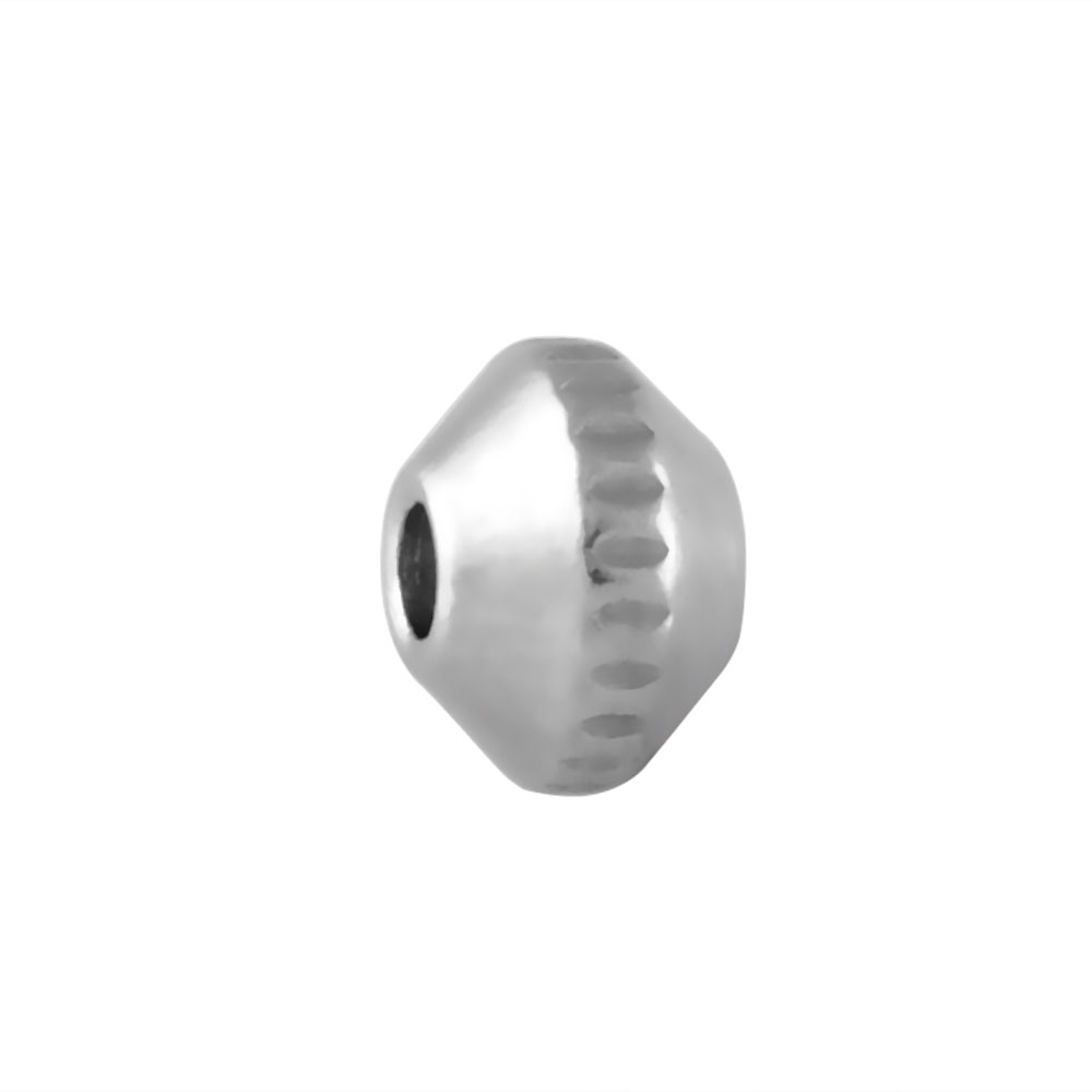 PandaHall 304 Stainless Steel Bead Spacers, Bicone, Stainless Steel Color, 5x3.5mm, Hole: 1mm Stainless Steel Bicone