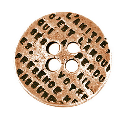 PandaHall Zinc Alloy Buttons, Lead Free & Nickel Free, Flat Round, Red Copper, Size: about 18mm long, 18mm wide, 1mm thick, hole: 2mm Alloy...