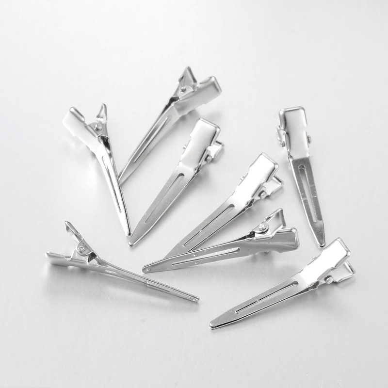 PandaHall Platinum Plated Jewelry DIY Iron Alligator Hair Clip Findings, about 45.5mm long, 10mm wide, 1mm thick Iron
