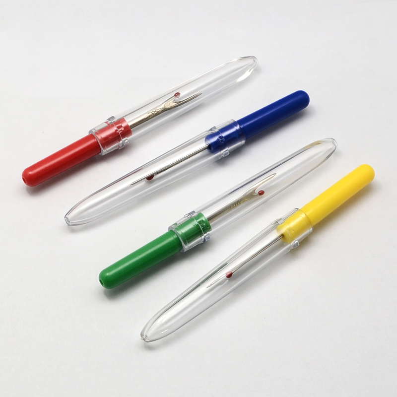 PandaHall Plastic Handle Iron Seam Rippers, Platinum Metal Color, Mixed Color, 89x10mm Iron Multicolor