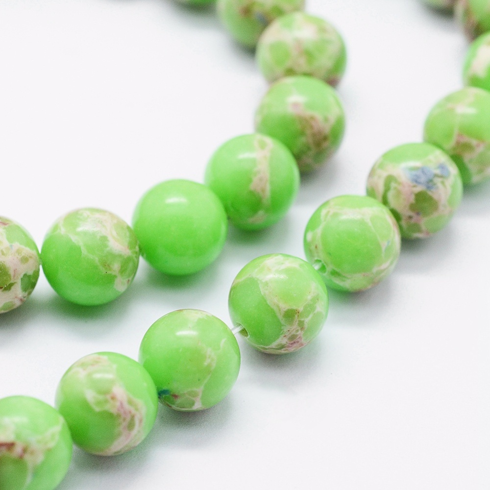 PandaHall Natural Regalite Beads Strands, Dyed, Round, 8mm, Hole: 1mm; about 49pcs/strand, 15.7" Regalite Round Green
