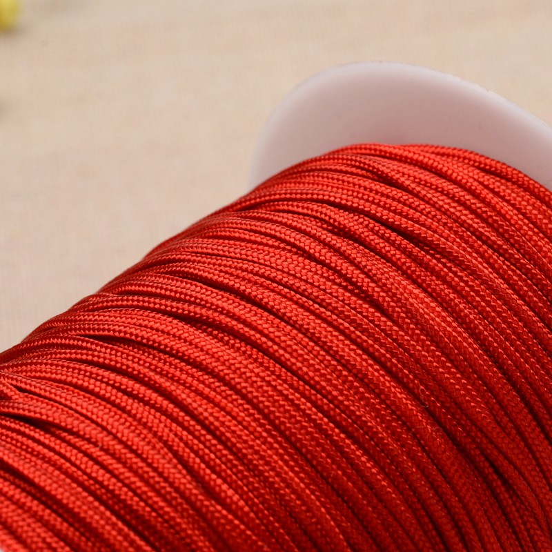 PandaHall Polyester Cord, Red, 1.5mm, 150meter/roll Polyester Red