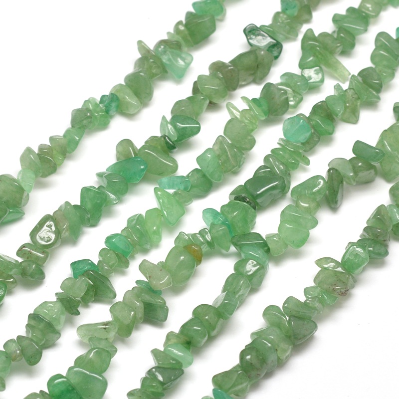 PandaHall Natural Green Aventurine Chip Bead Strands, 5~8x5~8mm, Hole: 1mm; about 31.5" Green Aventurine Chip
