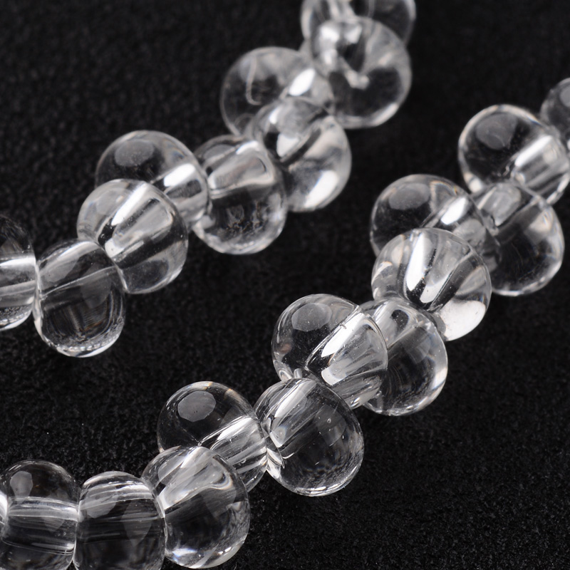 PandaHall Drop Glass Bead Strands, Clear, 6x4mm, Hole: 1mm; about 100pcs/strand, 15.3" Glass Drop Clear