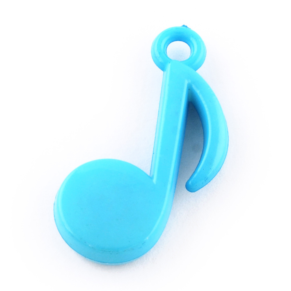 PandaHall Opaque Acrylic Pendants, Musical Note, DodgerBlue, 27x15x4.5mm, Hole: 2.5mm Acrylic Musical Note Blue