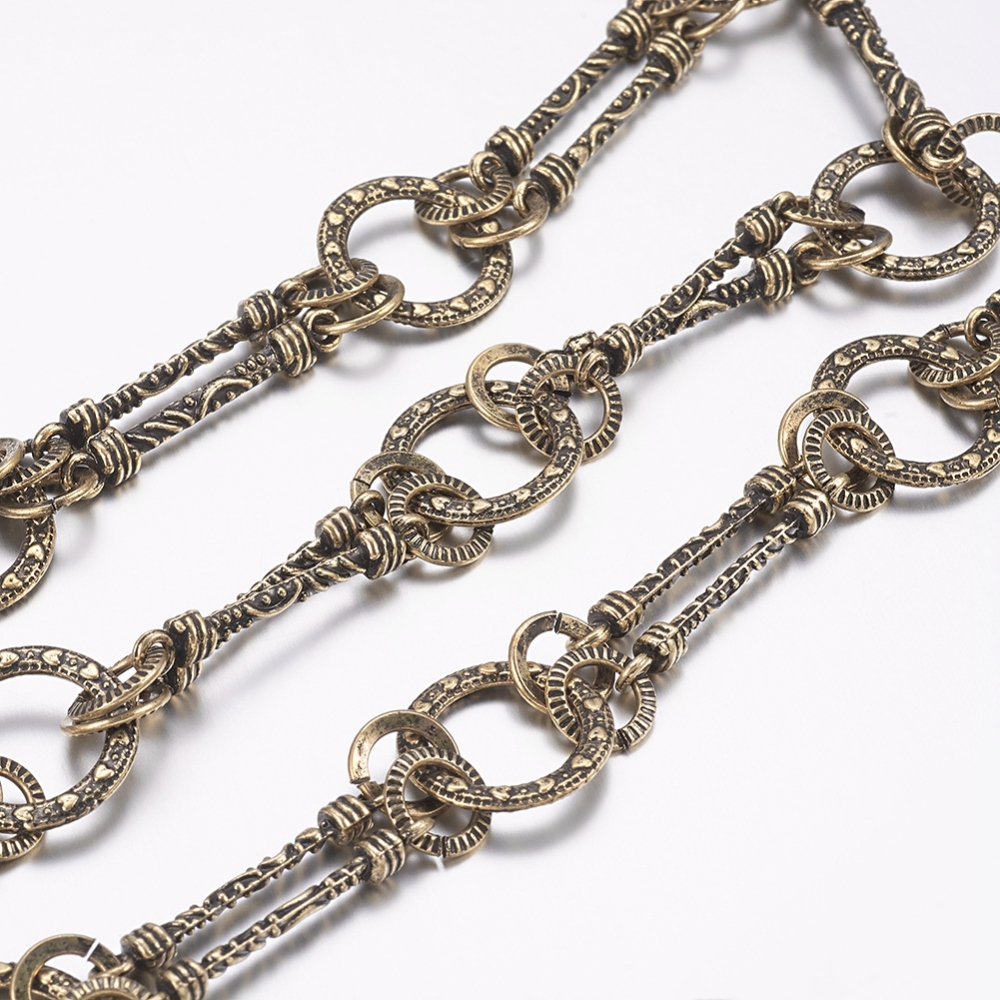 PandaHall Handmade Alloy Chains, Cadmium Free & Nickel Free & Lead Free, Antique Bronze, 26x3.5x15mm Alloy