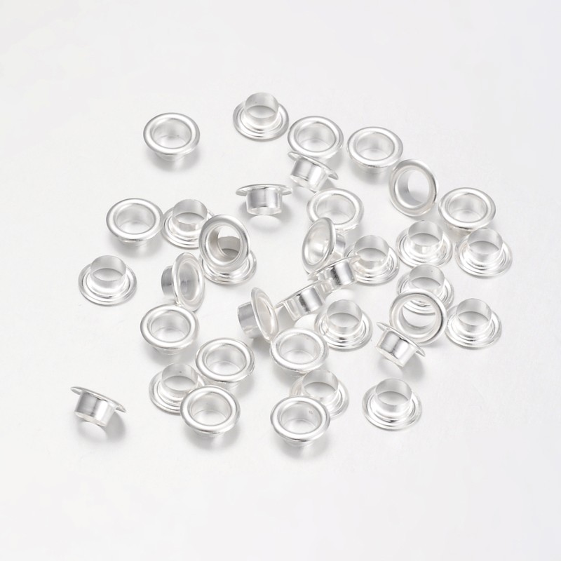 PandaHall European Style Brass Core, Grommet for Large Hole Beads, Silver Color, Bead Caps, One Side: about 5.4mm in diameter: 8.8mm in...