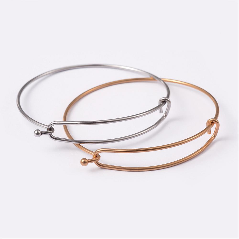PandaHall 304 Stainless Steel Bangle Making, Mixed Color, 61~62mm Stainless Steel Multicolor