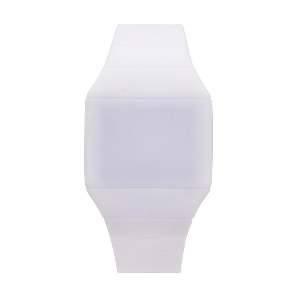 PandaHall Fashion Touch Screen Rectangle LED Light Silicon Electronic Wristwatches, White, 250x21mm; Watch Head: 32x40x7mm; Watch Face...