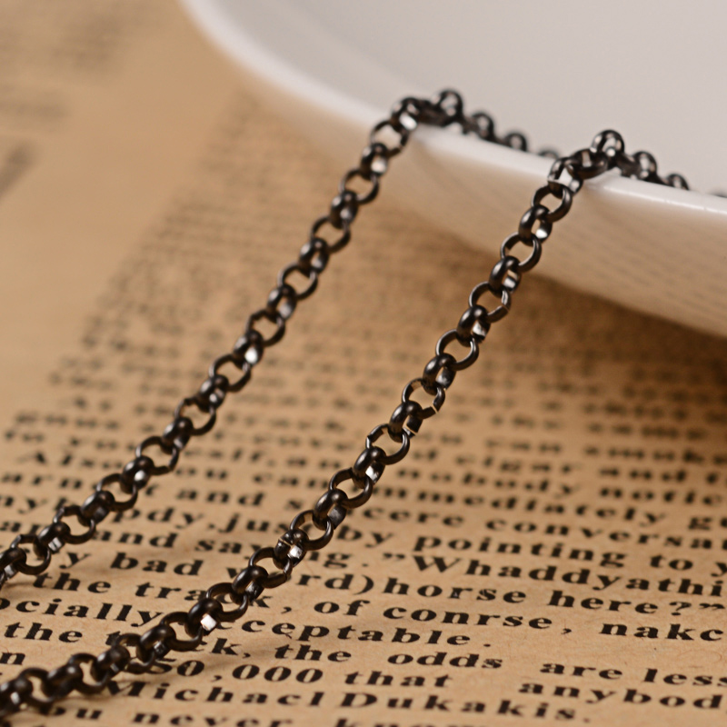 PandaHall 304 Stainless Steel Rolo Chains, with Spool, Gunmetal, 2x0.8mm; about 10m/roll Stainless Steel