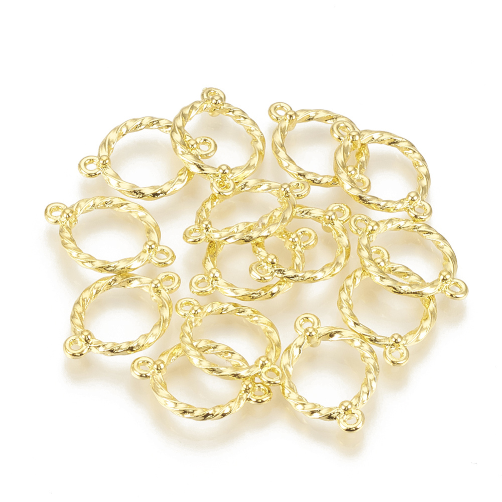 PandaHall Alloy Links, Lead Free and Cadmium Free, Ring, Golden, 22x16x4mm, Hole: 1.5mm Alloy Ring