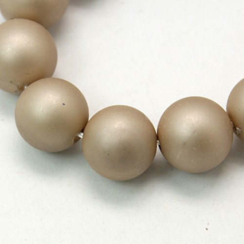 PandaHall Shell Pearl Beads Strands, Frosted, Round, Tan, 10mm, Hole: 1mm Shell Pearl Round Orange