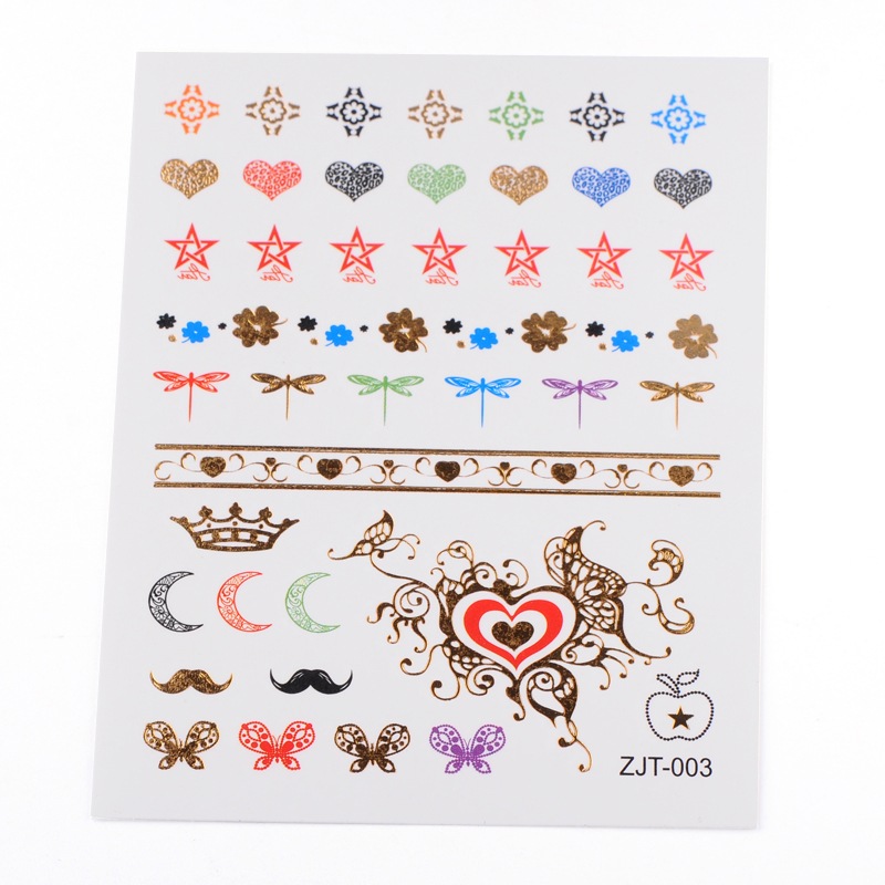 PandaHall Mixed Shapes Removable Fake Hand Art Temporary Tattoos Paper Stickers, Mixed Color, 3~82x6~53mm Paper Others Multicolor