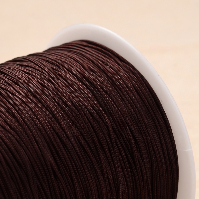 PandaHall Polyester Cord, CoconutBrown, 1mm, about 300meter/roll Polyester Brown