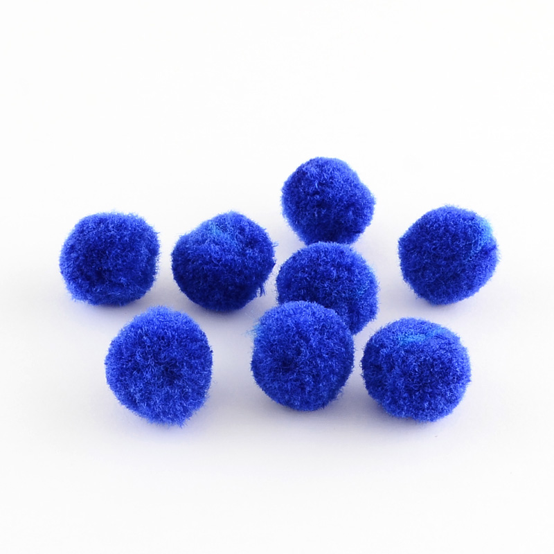 PandaHall DIY Doll Craft Pom Pom Yarn Pom Pom Balls, MarineBlue, 20mm; about 500pcs/bag Wool Blue