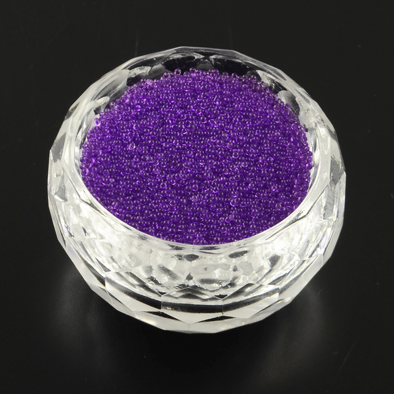 PandaHall Transparent DIY 3D Nail Art Decoration Mini Glass Beads, Tiny Caviar Nail Beads, DarkViolet, 0.6~0.8mm; about 450g/bag Glass...