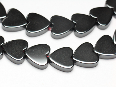 PandaHall Non-magnetic Synthetic Hematite Beads Strands, Mother's Day Gifts Making, Heart, Black, Size: about 8mm in diameter, 2.2mm thick...