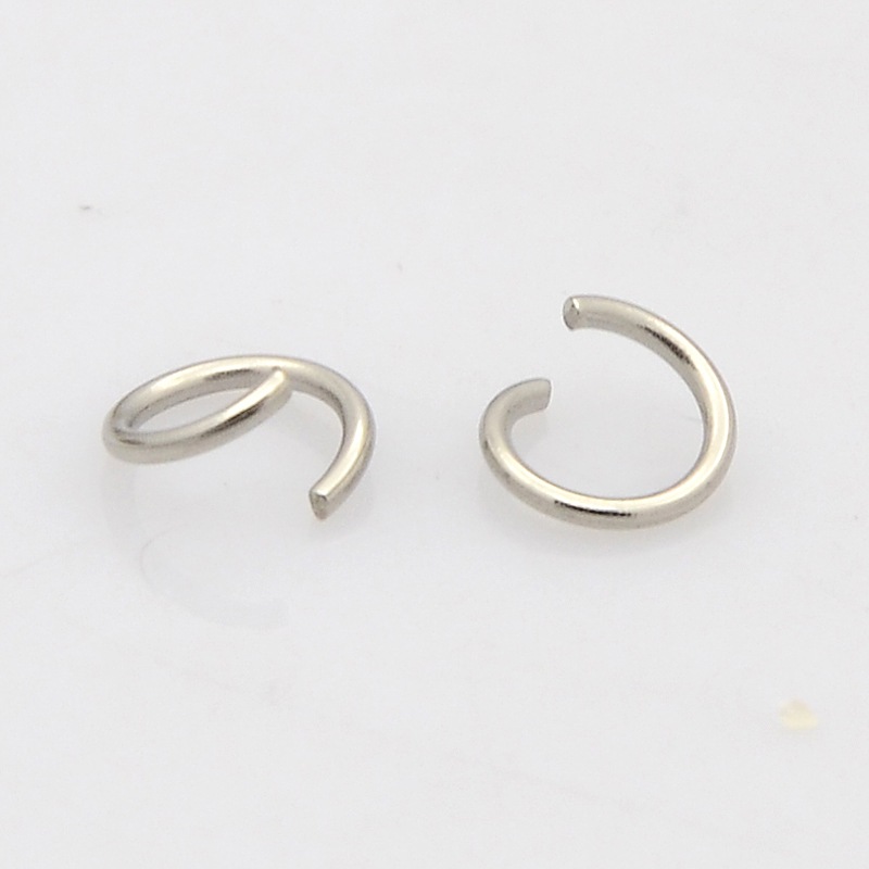 PandaHall 304 Stainless Steel Open Jump Rings, Stainless Steel Color, 8x1mm; about 6mm inner diameter Stainless Steel Ring