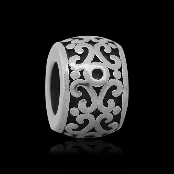 PandaHall Vintage Rondelle 316 Stainless Steel European Beads, Large Hole Beads, Antique Silver, 10x6mm, Hole: 5mm Stainless Steel Rondelle