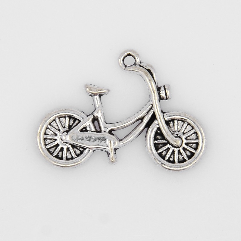 PandaHall Antique Silver Color Alloy Bicycle Pendants, Cadmium Free and Lead Free, 18x26x2mm, Hole: 2mm Alloy Vehicle