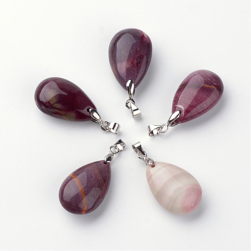 PandaHall Natural Mookaite Pendants, with Brass Findings, Drop, 24~25x15~16x8~10mm, Hole: 5x4mm Mookaite Drop