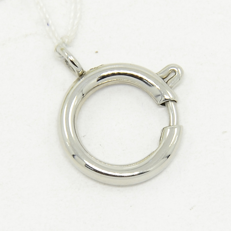 PandaHall Necklace Design Materials 304 Stainless Steel Spring Ring Clasps, Stainless Steel Color, 5mm, Hole: 1mm Stainless Steel