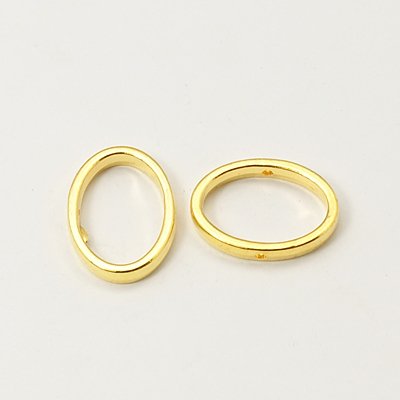 PandaHall Tibetan Style Bead Frames, Lead Free & Cadmium Free & Nickel Free, Oval, Golden, about 19mm long, 14.5mm wide, 3mm thick, hole...