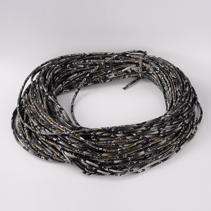 PandaHall PU Leather Cord, Imitation Snake Skin, Black, 4mm, about 100yards/roll Imitation Leather Black