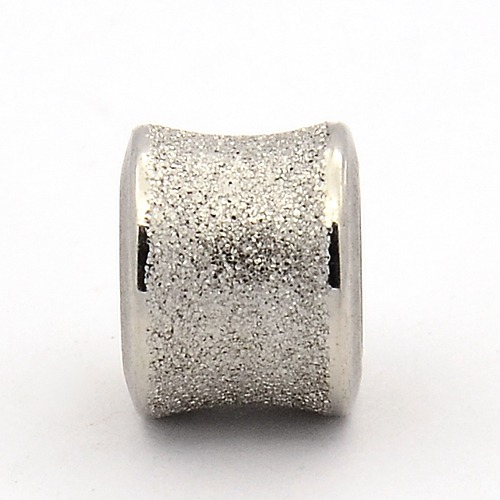PandaHall Stainless Steel Stardust Beads, Large Hole Column Beads, Stainless Steel Color, 9x11mm; One Hole: 5.8mm, Another Hole: 6.1mm...