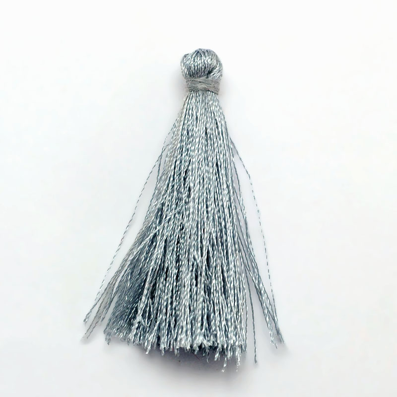 PandaHall Polyester Tassel Pendant Decorations, Gray, 37~43x5mm; about 200pcs/bag Polyester Gray