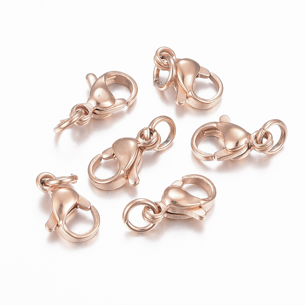 PandaHall 304 Stainless Steel Lobster Claw Clasps, Rose Gold, 10x6x3mm, Hole: 3mm Stainless Steel Others