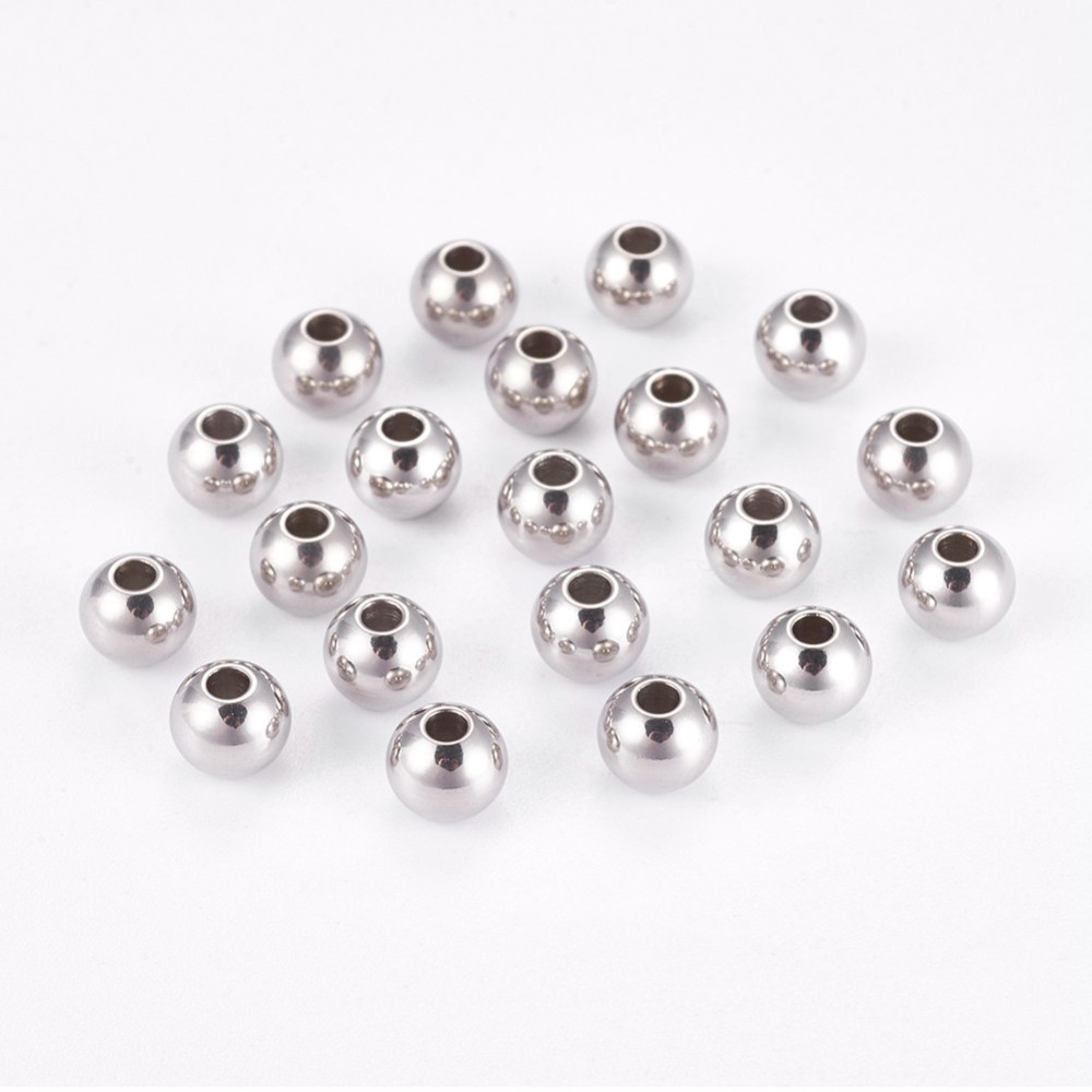 PandaHall 304 Stainless Steel Rondelle Spacer Beads, Stainless Steel Color, 6x5mm, Hole: 2mm Stainless Steel Rondelle