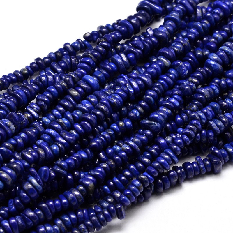 PandaHall Natural Lapis Lazuli Chip Beads Strands, 4~14x4~12mm, Hole: 1mm; about 15.3"~16.1" Lapis Lazuli Chip