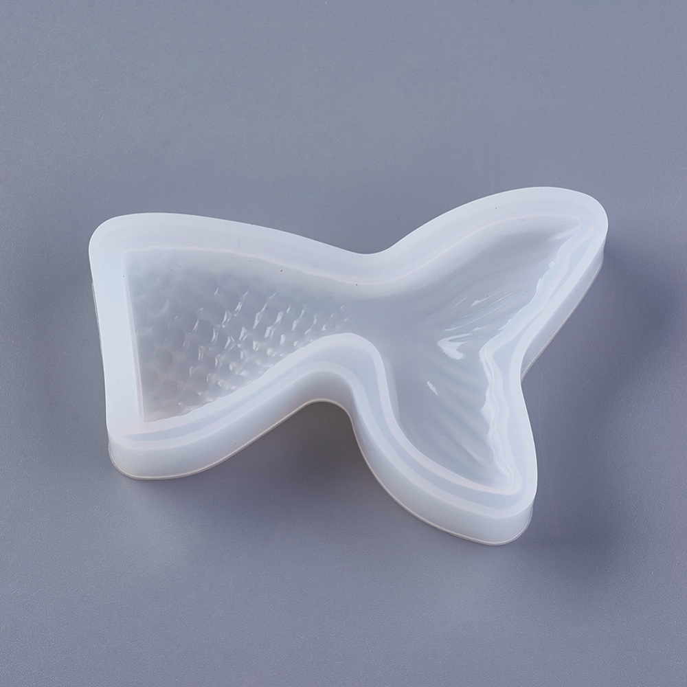 PandaHall Silicone Moulds, Mermaid Tail, Clear, 91x62x15mm; Inner size: 81x52mm Silicone Clear