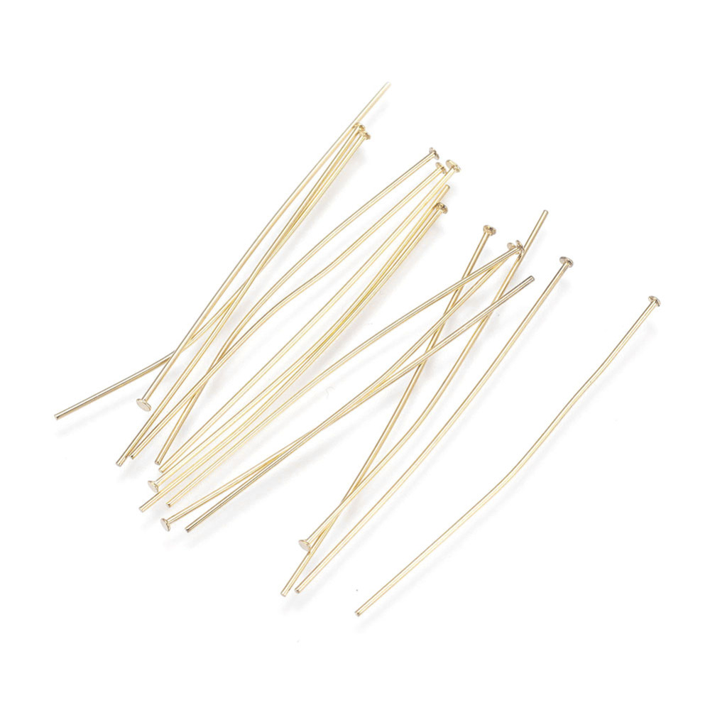 PandaHall 304 Stainless Steel Head Pins, Golden, 50x0.7mm; 500pcs/bag Stainless Steel