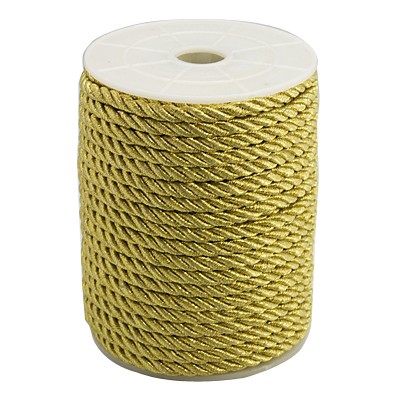 PandaHall Twisted Nylon Thread, DarkKhaki, 5mm, about 18~19yards/roll(16.4m~17.3m/roll) Nylon Yellow