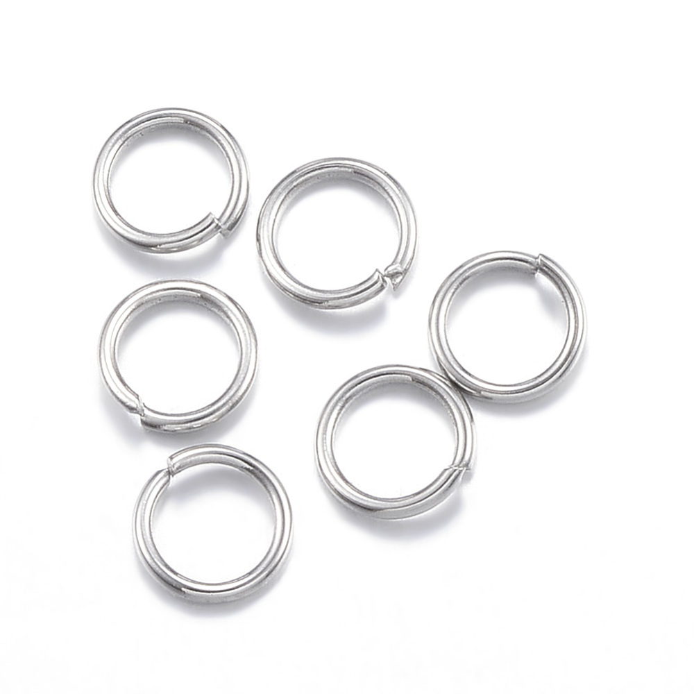 PandaHall 304 Stainless Steel Jump Rings, Close but Unsoldered, Stainless Steel Color, 5x0.7mm; Inner Diameter: 3.6mm Stainless Steel Round