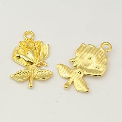 PandaHall Tibetan Style Pendants, Lead Free and Cadmium Free & Nickel Free, Flower, Great For Mother's Day Earring Making, Golden, Size...