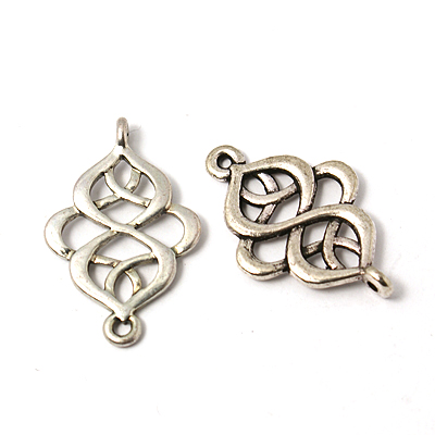 PandaHall Tibetan Style Connectors, Alloy, Cadmium Free & Nickel Free & Lead Free, Rhombus, Antique Silver Color, Size: about 28mm long...