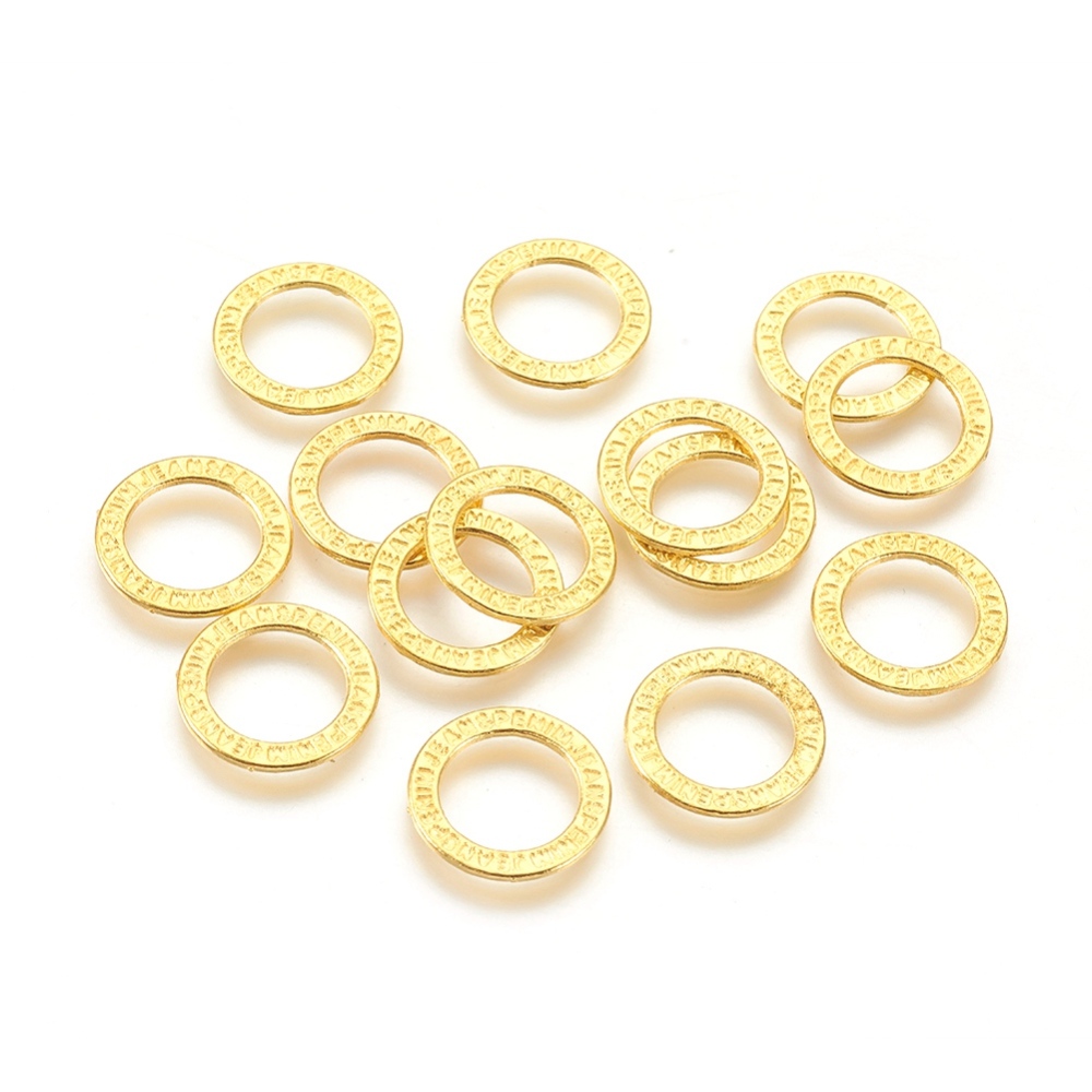 PandaHall Alloy Linking Rings, Golden, Lead Free, Nickel Free and Cadmium Free,  14mm in diameter, 1mm thick, hole: 10mm Alloy Ring