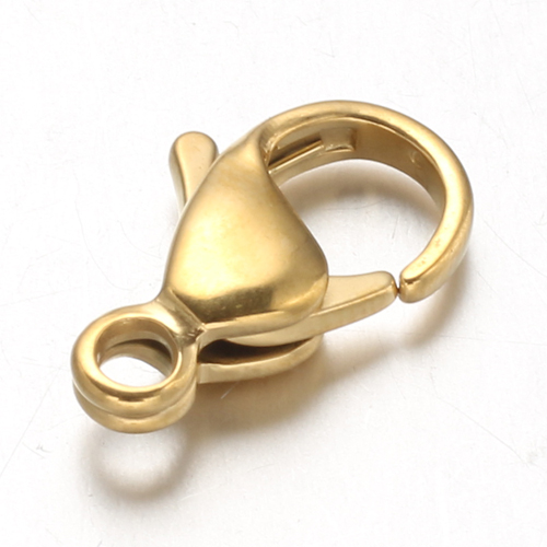 PandaHall 304 Stainless Steel Lobster Claw Clasps, Golden, 15x9x4mm, Hole: 2mm Stainless Steel Others