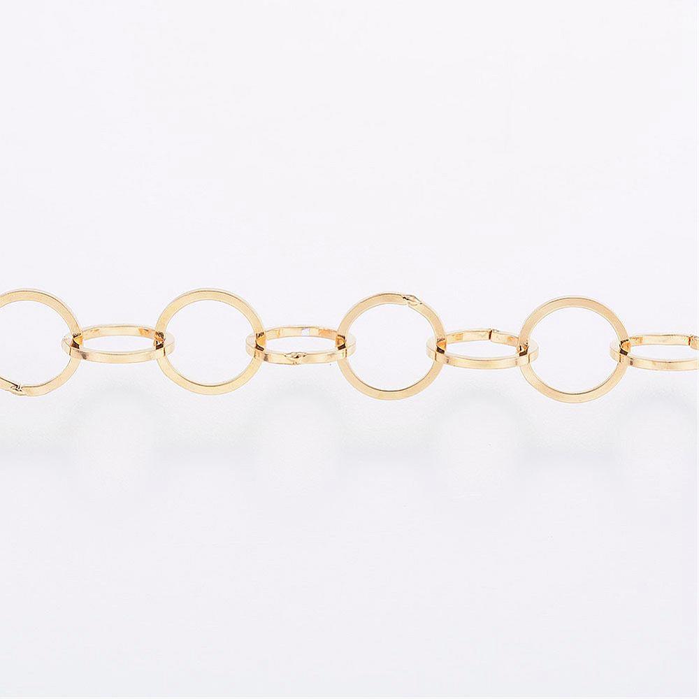 PandaHall Handmade 304 Stainless Steel Cable Chains, with Spool, Golden, 5x0.3mm; about 20m/roll Stainless Steel