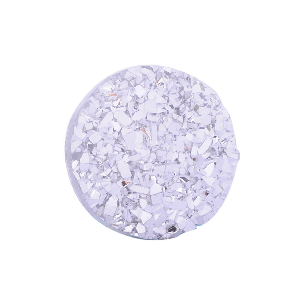 PandaHall Resin Cabochons, Imitation Druzy Agate, Flat Round, Lavender, 12x3mm Resin Flat Round Purple