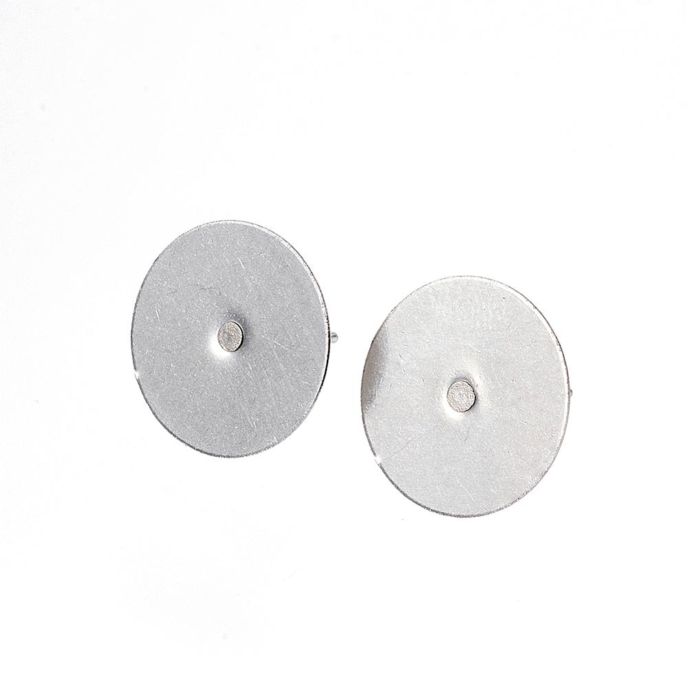 PandaHall 304 Stainless Steel Stud Earring Findings, Stainless Steel Color, 12x14mm, Pin: 0.8mm Stainless Steel